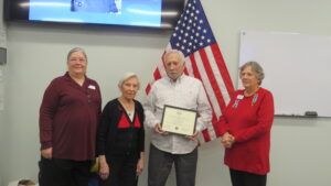 present certificate to patriot of the month