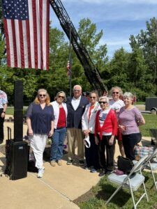 Saint Charles DAR Chapter members with Saint Charles Mayor at Memorial Day event.